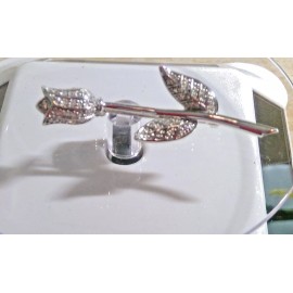 Krementz crystal  rose flower  sterling silver brooch pin USA MADE