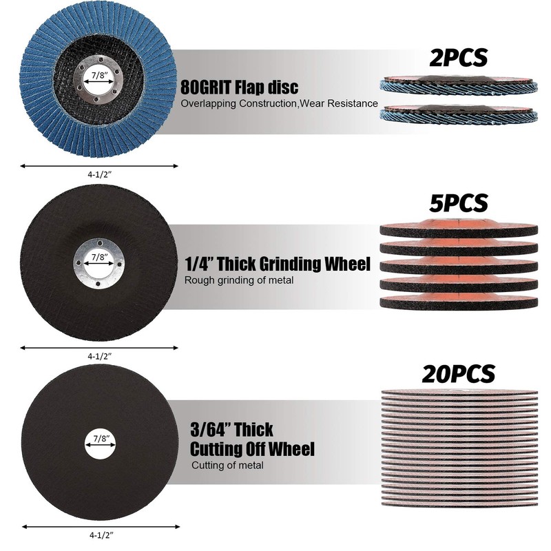 KingTool 27pcs Angle Grinder Wheel Set, Grinder Disc Set Includes