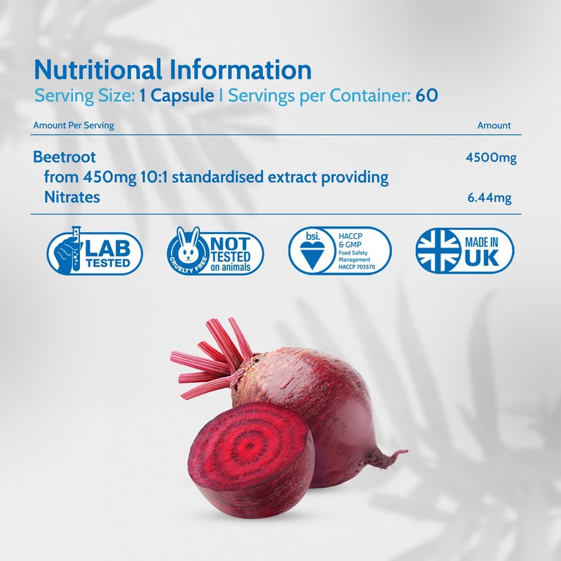 Health4All Beetroot Extract 4500mg per Capsule 60 Capsules (not Tablets)