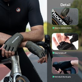 ROCKBROS Summer Cycling Gloves Men Women Fingerless Sports Breathable and Shock Absorption for Running, Bike, MTB e Fitness