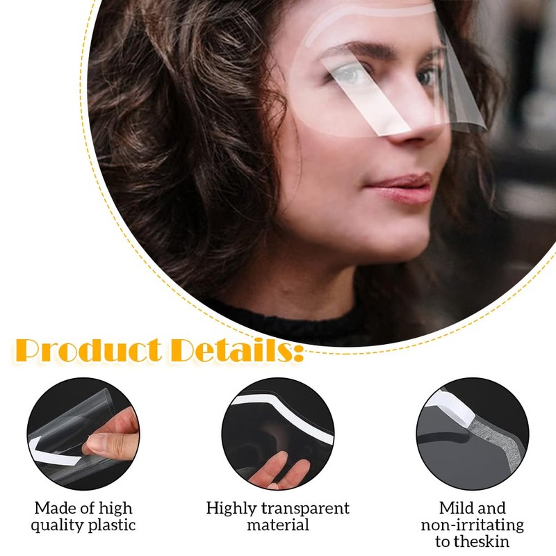 50-Pack Disposable Shampoo Eye Shields, Clear Protective Face Visors for