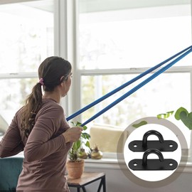 2pcs Wall-Mounted Exercise Anchor Hangers Black Hooks Ceiling Hook Hooks for Hanging Resistance Bands Hanging Frame Heavy Duty Hook with Hook 304 Stainless Steel Fitness U-Hook