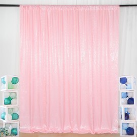 ShinyBeauty Sequin Backdrop 7ftx7ft Baby Pink | Sparkle Drapes for Photoshoots, Baby Showers, & Birthday Parties | Elegant & Durable Glitter Background