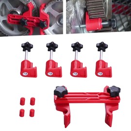 Sumjig 9 PCS Automotive Main Cam Locking Tool, Engine Concave and Convex Locking Double Camshaft Anti-Slip Retaining Clip Timing Retainer Set, Universal for Cars Protection Accessories (Red)
