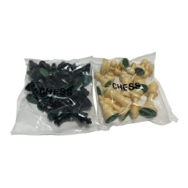 Unbranded Vintage NEW Weighted Plastic Chess Pieces Felt Bottom Black & White 3.5”