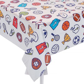 Fun Express Sports VBS TABLECOVER - Party Supplies - VBS Vacation Bible School Supplies/Decor - 1 Piece