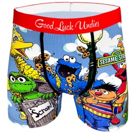 Good Luck Undies Men's Sesame Street Boxer Brief Underwear, Extra Large
