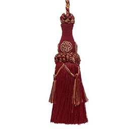 DÉCOPRO Decorative 6 inch Key Tassel| Burgundy Taupe|Baroque Collection|Style# BKT Color: 8612 - Cranberry Harvest