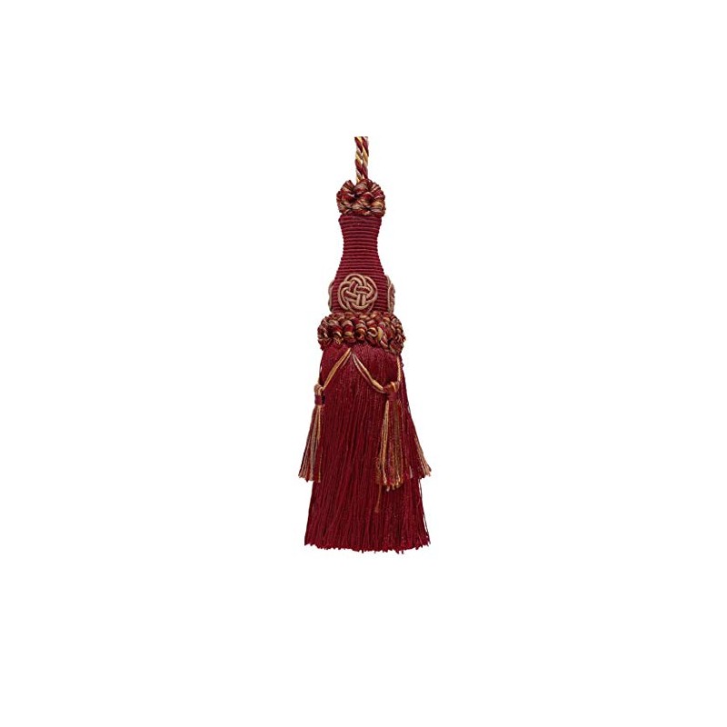 DÉCOPRO Decorative 6 inch Key Tassel| Burgundy Taupe|Baroque Collection|Style# BKT
