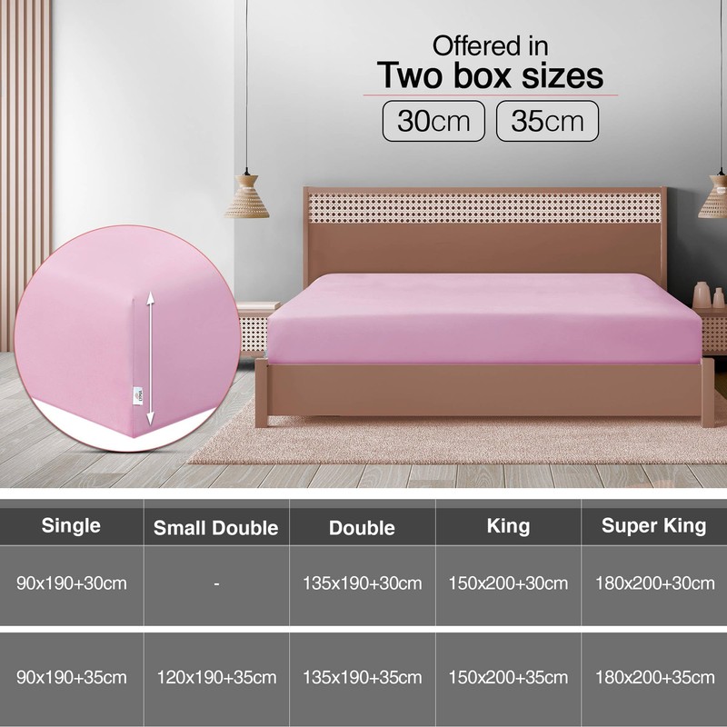 LYMA Bedding Fitted Sheet King, Deep Pocket 30CM, OEKO-TEX Certified,