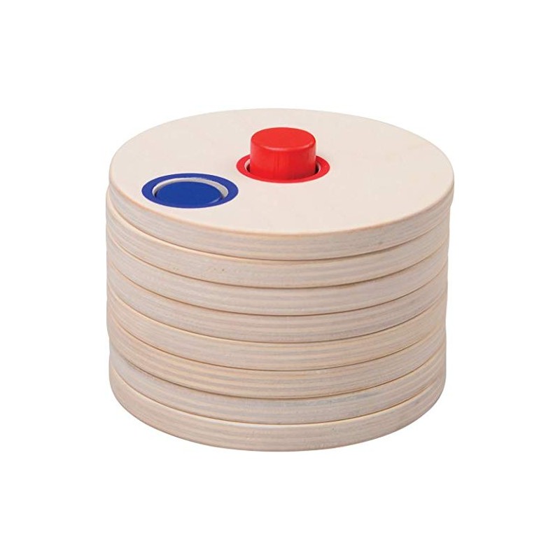 Constructive Playthings SAN-24 Wooden Logic Stacking Puzzles, Colorful Stackable Puzzle