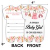 RNYJJ Girl Baby Shower Invitations, Pink Floral Baby Clothes Baby