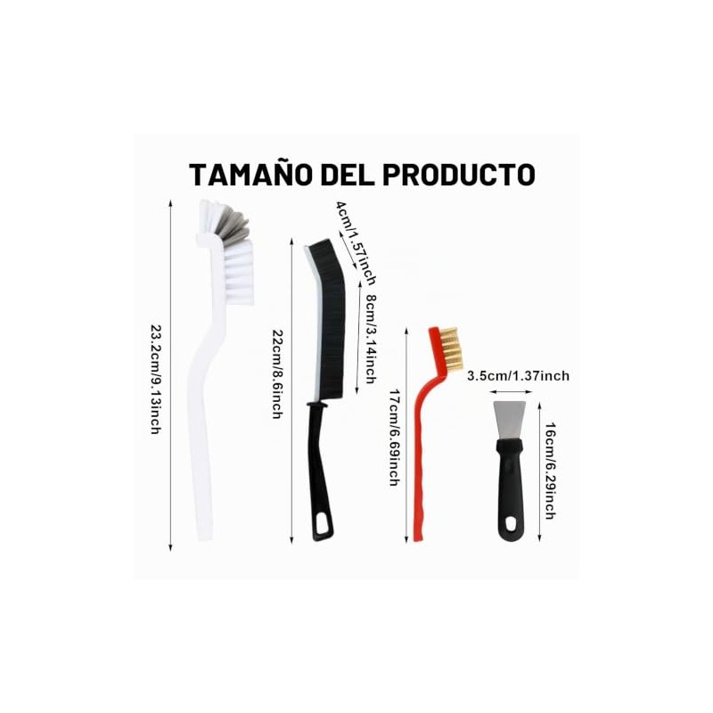 11 Pcs Cepillos de Limpieza para Grietas, Cepillo de Cerdas