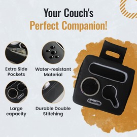 Lounge Love Premium Handmade Car Cup Holder Pillow - Sofa Cup Holder 5 in 1 Console Caddy for Couch, Bed, Sofa, RV & Car, Holder for Snacks, Remotes, Phones & Tablet - Cup Holder for Car Back Seat