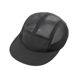 Clape Men's Cap 5 Panel Snapback Trucker Hat Dry Quick Outdoor Sport Cap Cool Sun Hat Baseball Mesh Back Caps, Dark Grey