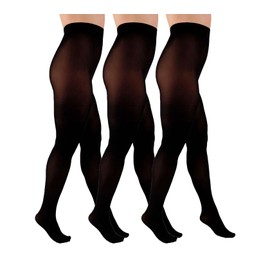 Aurellie Black Opaque Women Tights Work Everyday Uniform 60 denier 3 PACK