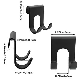 6 PACK Black Shower Caddy, Space Aluminum Towel Hooks, Shower Razor Hook & Truck Storage Hooks, for Bathing Suits, Robe Towel, Squeegee Loofah, Shaver