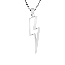AeraVida Powerful Lightning Bolt .925 Sterling Silver Pendant Necklace | Sterling Silver Necklace for Women