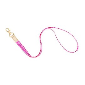 Lilly Pulitzer Cute Lanyard for ID Badges and Keys, Womens Lanyard Keychain, Colorful Lanyard with Metal Hook (Havana Pink Caning)