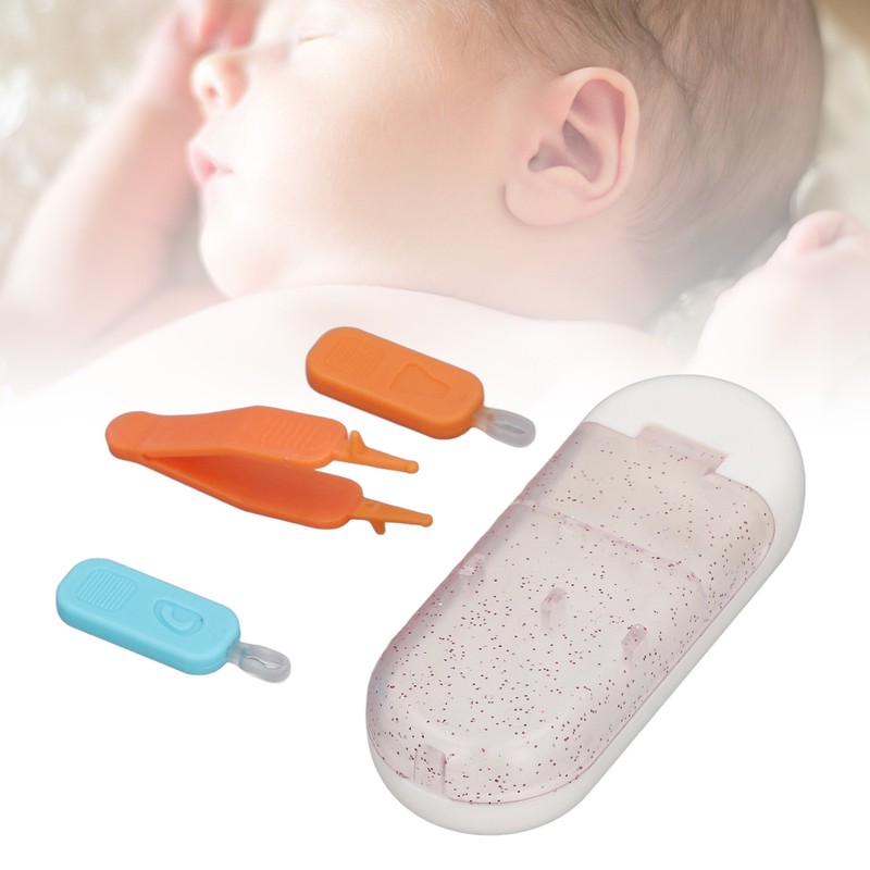 Baby Ear Nose Cleaner Set TPR Portable Double Head Safely
