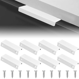 REFORUNG Pack of 10 Hidden Furniture Handles, Drawer Handles, 80 mm, Invisible Handles, Wardrobe, Aluminium Alloy Concealed Cabinet Handles with Screws for Wardrobe, Bedroom, Kitchen