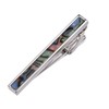 Jonwo Natural Abalone Men Cufflinks Tie Clip Set Silver 14K