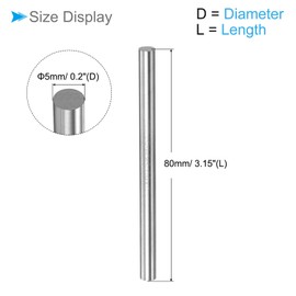 CoCud Round Steel Rod, 5mm Diameter 80mm Length, High Speed Steel Bar Stock Craft DIY Tool - (Applications: for Drill Lathes Boring Machine)