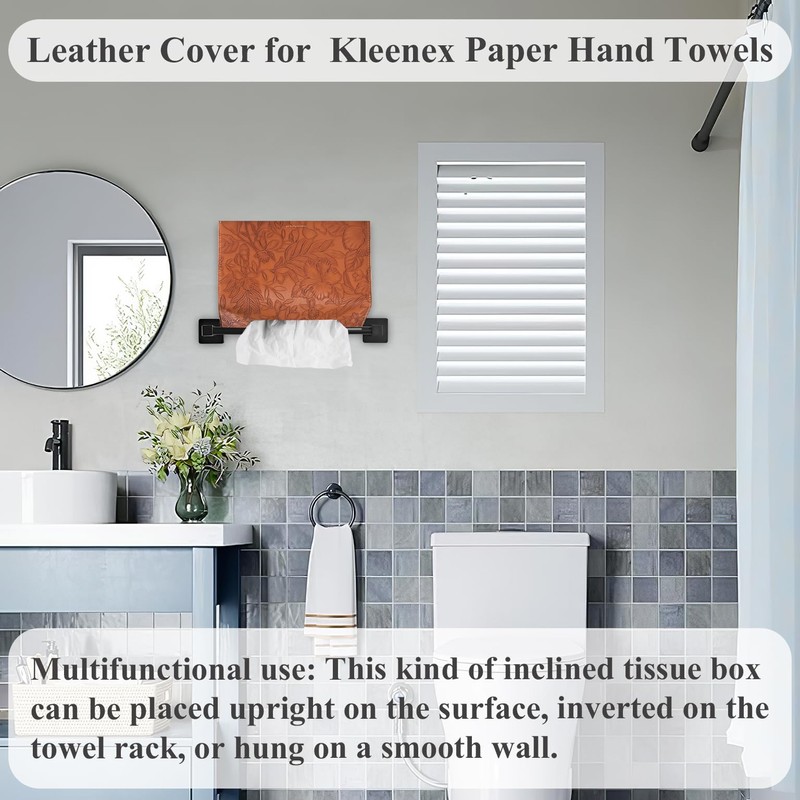 Hennaja Leather Cover for Disposable Paper Hand Towel Box, Compatible