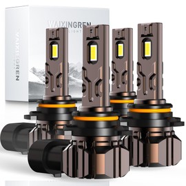 WAIXINGREN 9005 9006 Led Headlight Bulb Combo, 6500K White 52000LM with Fan for 9005 9006 Led Headlights High/Low Beam, 70000 Hours Lifespan, Plug and Play, Pack of 4 (9005+9006)