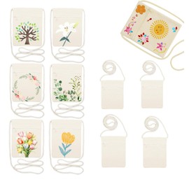 GisWell Pack of 10 Fabric Bags for Painting, 17 x 13 cm Bags for Painting, for Children, Shoulder Bag, Small Fabric Bags for Painting, Cotton Bag for Painting, for Birthday Party, School Celebration