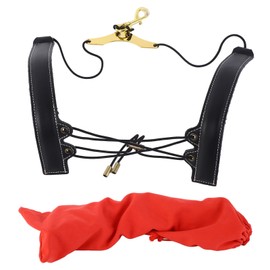 Saxophone Double Shoulder Strap Artificial Leather Length Adjustable Alto Tenor Sax Shoulder Harness with Safety Buckle