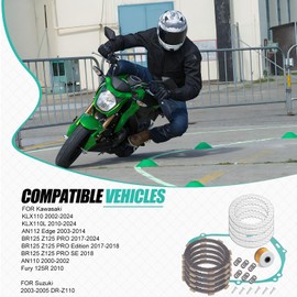 Heavy Duty Clutch Kit w/Gasket Springs for Kawasaki KLX110 KLX110L AN112 Edge BR125 Z125 for Suzuki DR-Z110 2002-2023