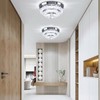Cainjiazh 11.8" Modern Crystal Chandeliers LED Crystal Ceiling Light Fixture