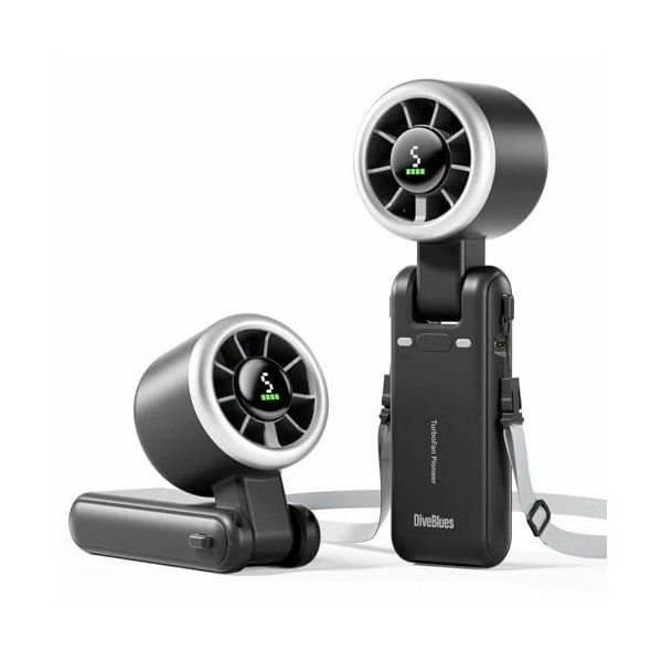 Portable Handheld Turbo Fan, 5 Gear Wind, Battery Operated, Up