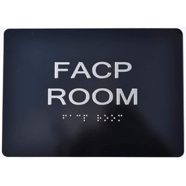 FACP Room Sign - Fire Alarm Control Panel Sign (Aluminum, Black/Silver,Size 5x7) The Sensation line