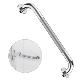 16 Inch Anti Slip Shower Grab Bar Handle, ZUEXT Chrome Finish Stainless Steel Bathroom Grab Bar, Knurled Bathroom Balance Bar,Safety Hand Rail Support,Handicap Elderly Injury Senior Assist Bath Handle