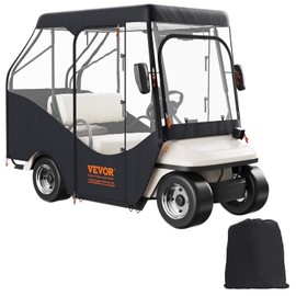 VEVOR Golf Cart Enclosure, 600D Polyester Driving Enclosure 4-Sided Transparent Windows, 2 Passenger Club Car Covers Universal for Most Brand Carts Sunproof Dustproof