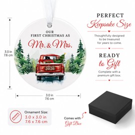 First Christmas Married Couple Christmas Ornament 2026 Wedding Gifts Mr Mrs