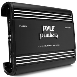 Pyle 2000W 4-Channel Car Stereo Amplifier - Bridgeable MOSFET Power - Bass Boost Control - Crossover - Silver-Plated RCA Inputs/Outputs - Thermal & Short Circuit Protection - Compact Design - PLA4278