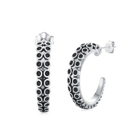 SILBAZ Octopus Tentacle Earrings Octopus Open Hoop Earrings Hypoallergenic Octopus Earrings Jewelry Birthday Christmas Gift for Women Men