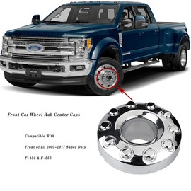 LEABON 5C3Z1130NA Front 10 Lug Chrome Wheel Center Hub Cap Compatible with Ford F450 F550 Super Duty 2005‑2017, 4WD Front Wheel Center Caps