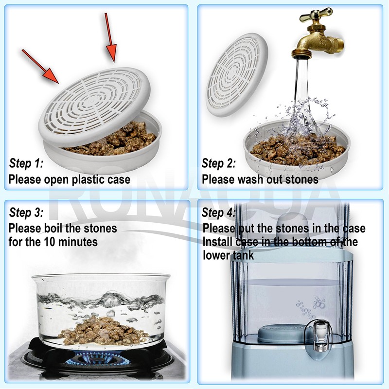Alkaline Mineral Stone Case Replacement for Water Filter Systems WELL-MATCHED