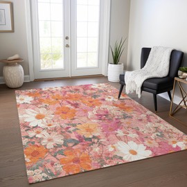 Addison Rugs Chantille ACN1507 Blush 5' x 7'6" Indoor/Outdoor, Machine Washable, Easy Clean, Non Shedding, Bedroom, Living Room, Dining Room, Kitchen, Patio Rug