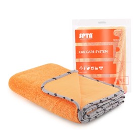 SPTA Drying Towel, Car Wash Drying Towel for Spotless Shine, Highly Absorbent, Scratch Free Large Microfiber Drying Towel for Car wahing, 29.1 x 35 inch, Orange-MT031