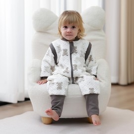 MIKAFEN Baby Sleeping Bag with Feet, 2.0 Togs, 100% Cotton, Children's All-Year Sleeping Bag with Removable Sleeves, All-Year Sleeping Bag with Legs, Wear, 18-36 Months