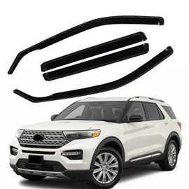 in Channel Window Visors for Ford Explorer 2020 2021 2022 2023 2024 2025, Durable Rain Guards, Vent Window Visors Shades, Wind Deflectors for 20-25 Explorer, 4PCS