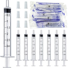Gebildet 40 x 3 ml Sterile Syringes, Oil Dosing Syringe (without Needles) with Cap, for Small Pet Feeding, Industrial Precision Application