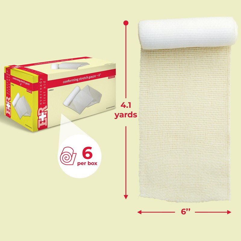 Ever Ready First Aid Conforming Gauze Roll Bandage Non Sterile