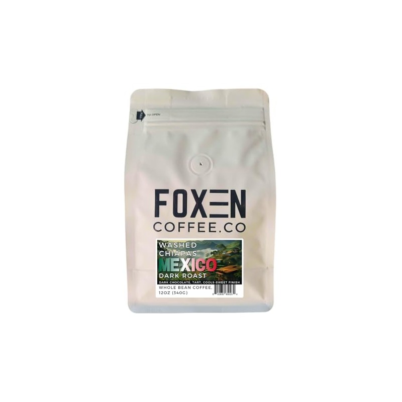 Foxen Coffee Mexico Chiapas, Whole Bean, Dark Roast, 12 ounce