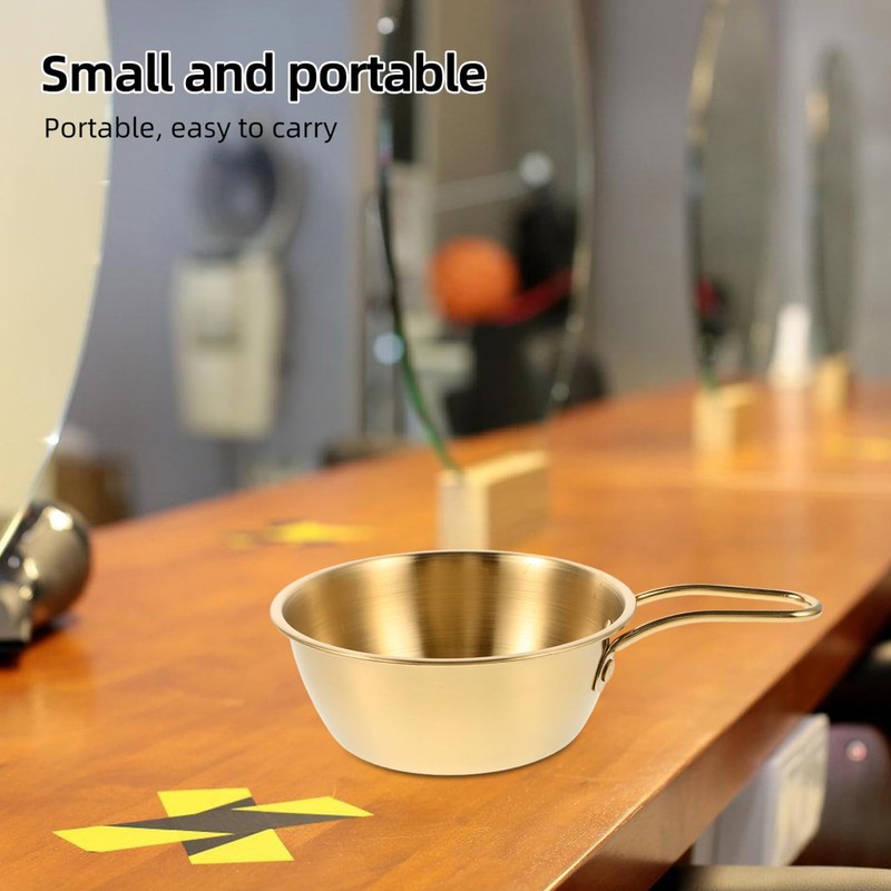 TOVINANNA Men Shaving Soap Bowl with Gold Handle Stainless Steel